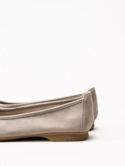 Jana - Beige ballerinaskor i textil