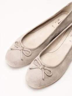 Jana - Beige ballerinaskor i textil