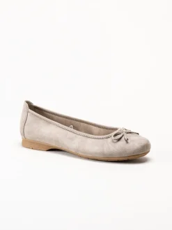 Jana - Beige ballerinaskor i textil