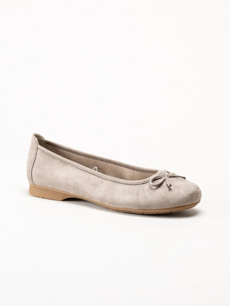 Jana - Beige ballerinaskor i textil