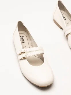 Jana - Beige ballerinaskor med sleif