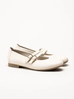 Jana - Beige ballerinaskor med sleif