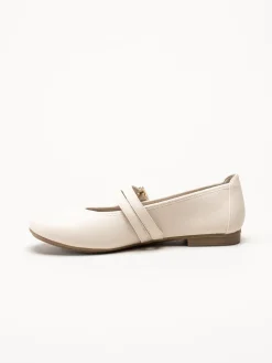 Jana - Beige ballerinaskor med sleif