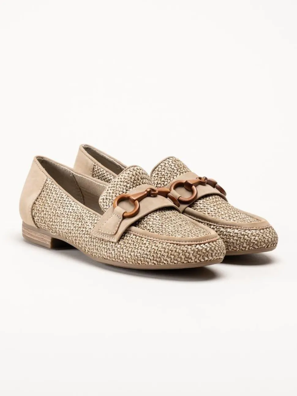 Jana - Beige loafers i textil