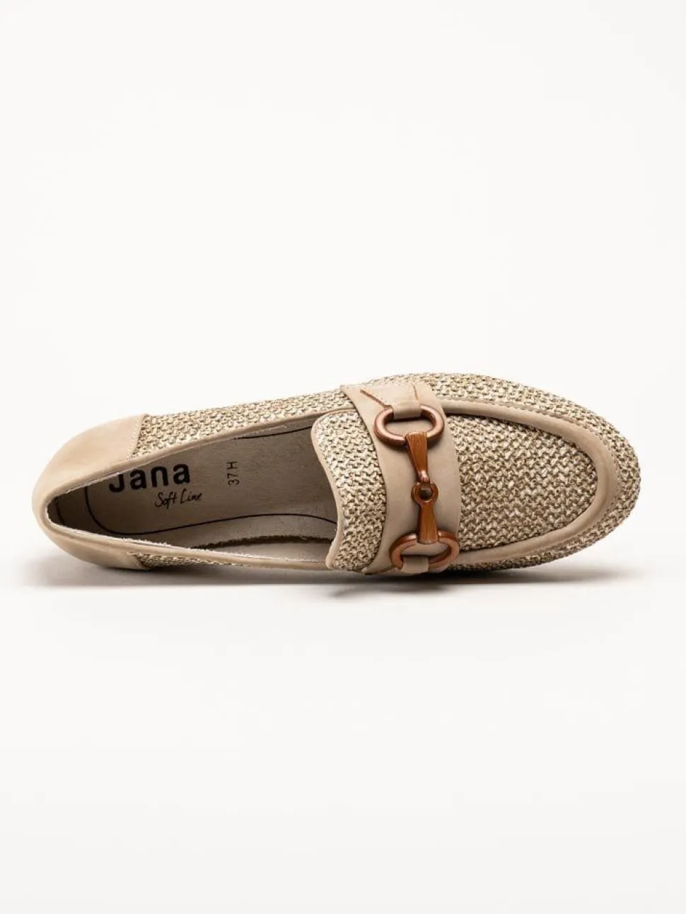 Jana - Beige loafers i textil