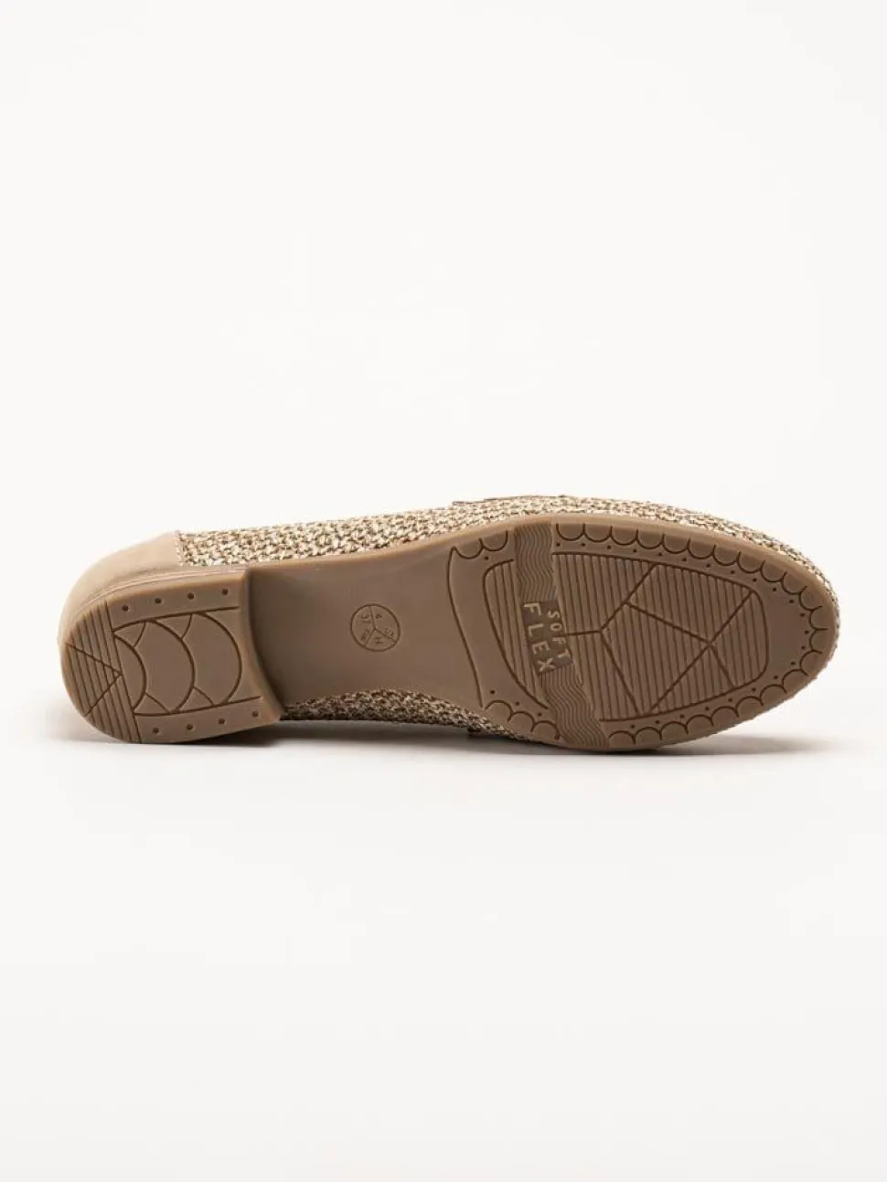 Jana - Beige loafers i textil