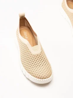 Jana - Beige slip on skor