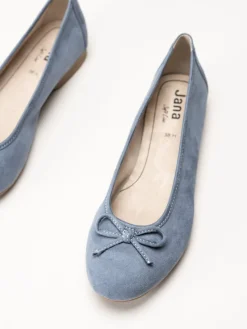 Jana - Blå ballerinaskor i textil