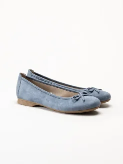 Jana - Blå ballerinaskor i textil