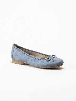 Jana - Blå ballerinaskor i textil
