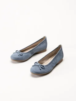 Jana - Blå ballerinaskor i textil