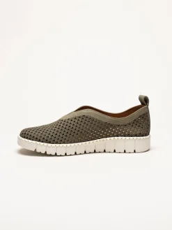 Jana - Gröna slip on skor
