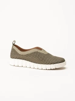Jana - Gröna slip on skor