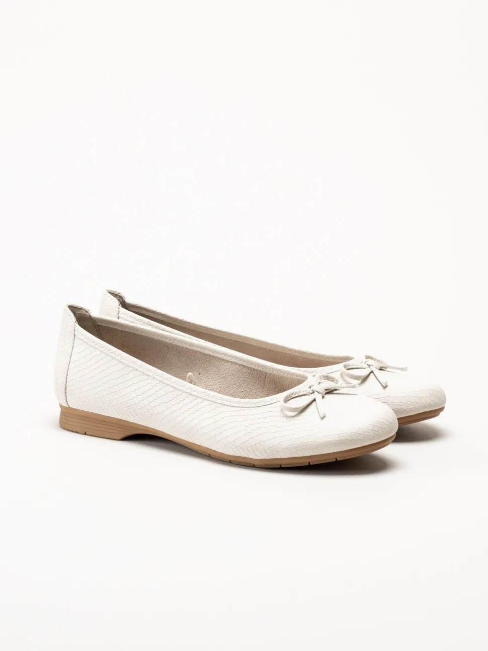Jana - Offwhite reptilmönstrad ballerinasko