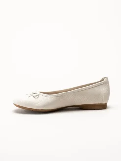 Jana - Offwhite reptilmönstrad ballerinasko
