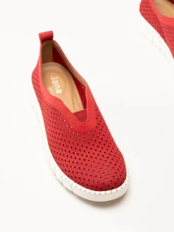 Jana - Röda slip on skor