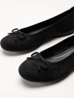 Jana - Svarta ballerinaskor i textil