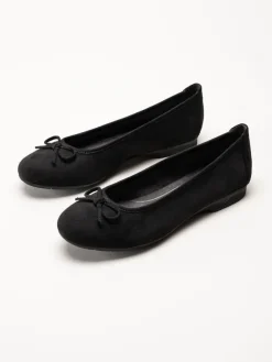 Jana - Svarta ballerinaskor i textil