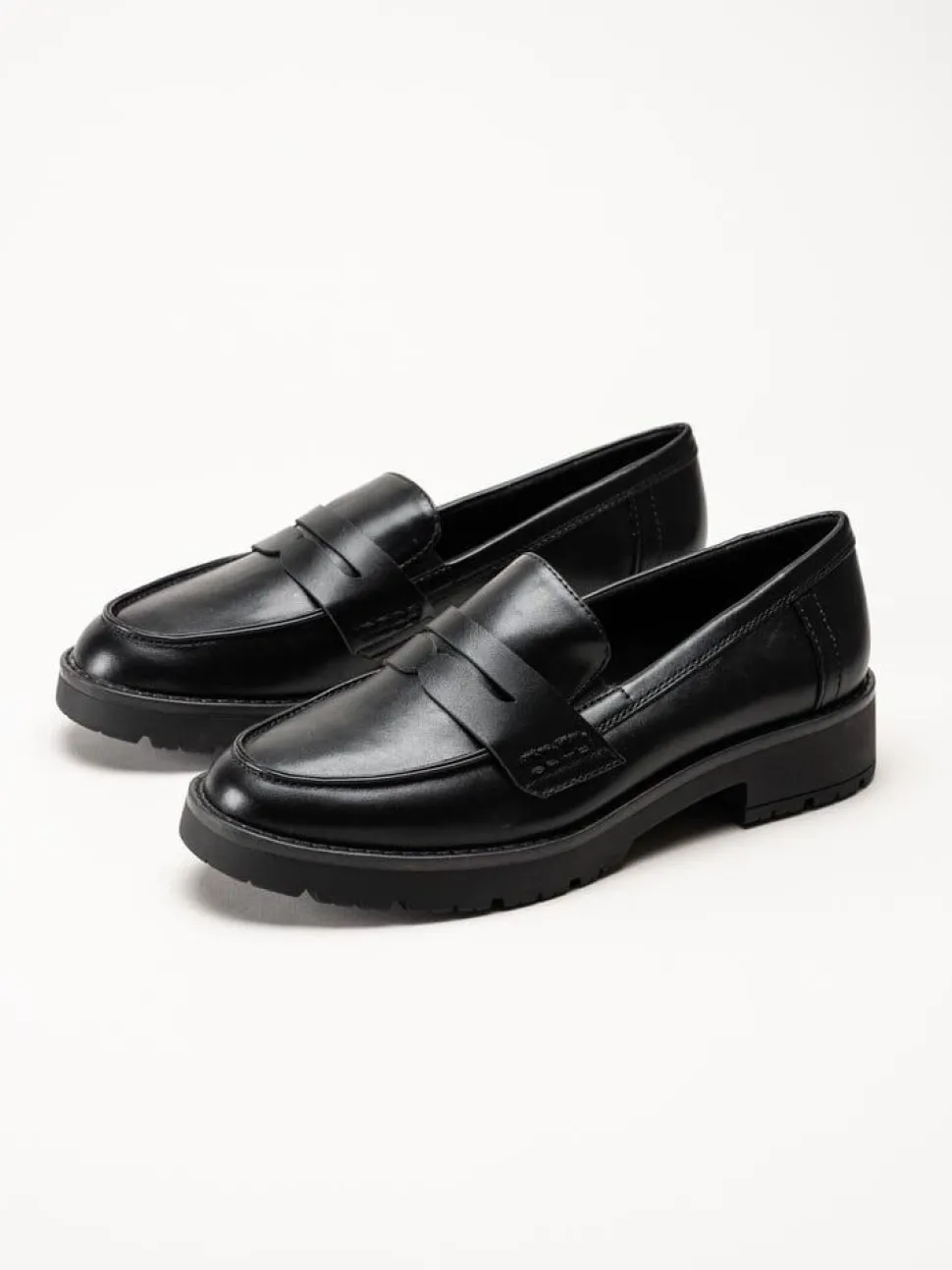 Jana - Svarta loafers i skinnimitation