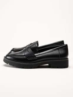 Jana - Svarta loafers i skinnimitation