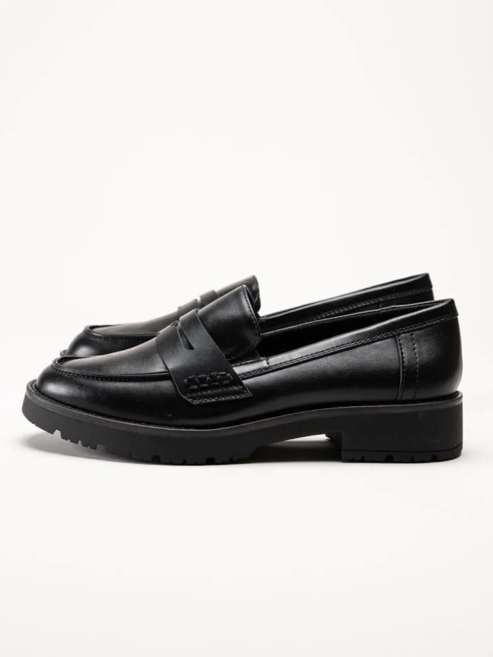 Jana - Svarta loafers i skinnimitation