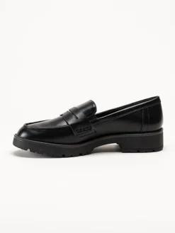 Jana - Svarta loafers i skinnimitation