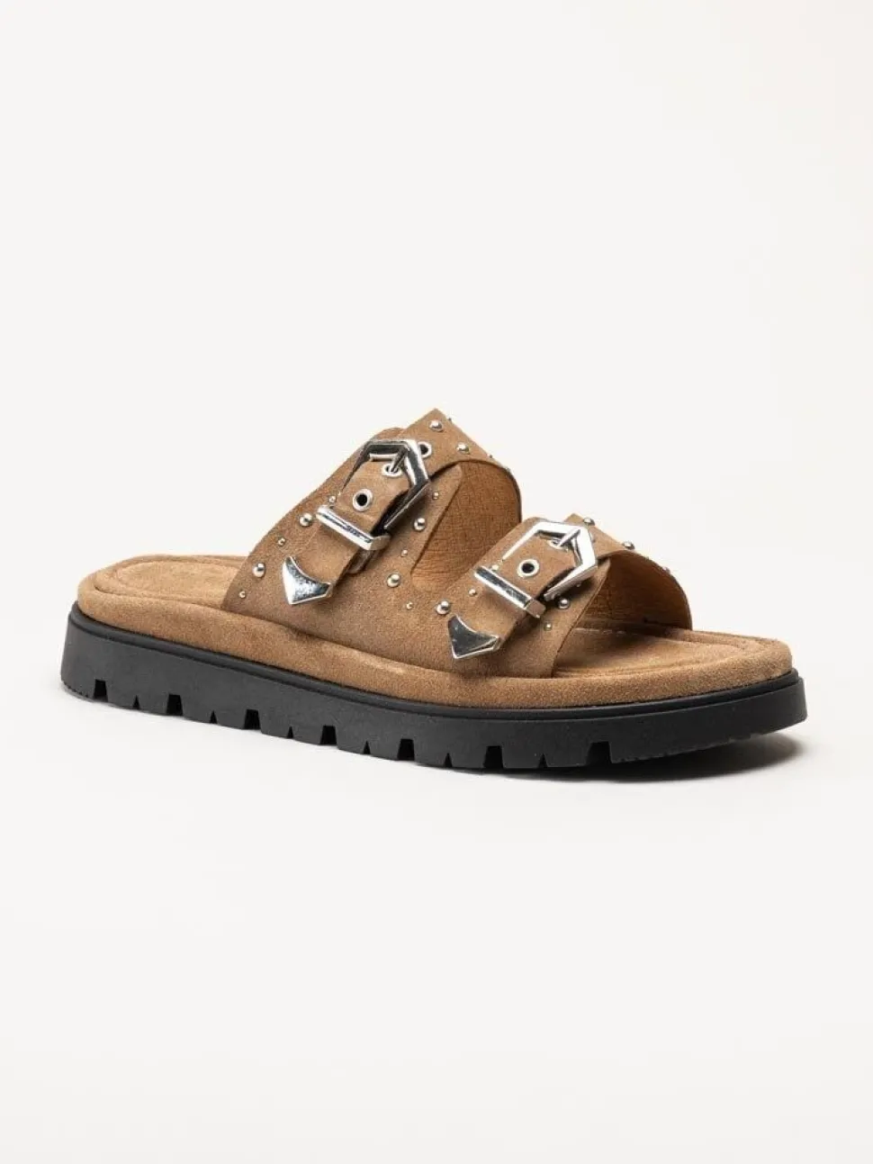 Johnny Bulls - Ljusbruna slip in sandaler i mocka