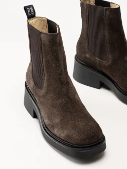 Johnny Bulls - Mörkbruna chelsea boots i mocka