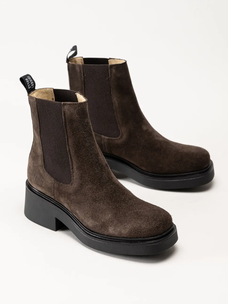Johnny Bulls - Mörkbruna chelsea boots i mocka