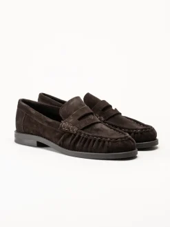 Johnny Bulls - Soho - Mörkbruna loafers i mocka