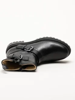 Johnny Bulls - Svarta bikerboots i skinn