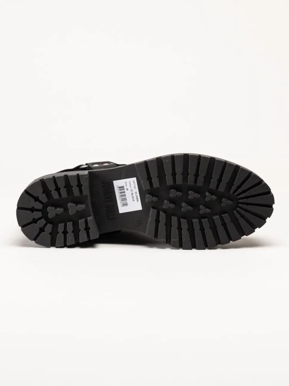 Johnny Bulls - Svarta bikerboots i skinn
