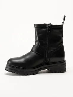 Johnny Bulls - Svarta ullfodrade boots i skinn