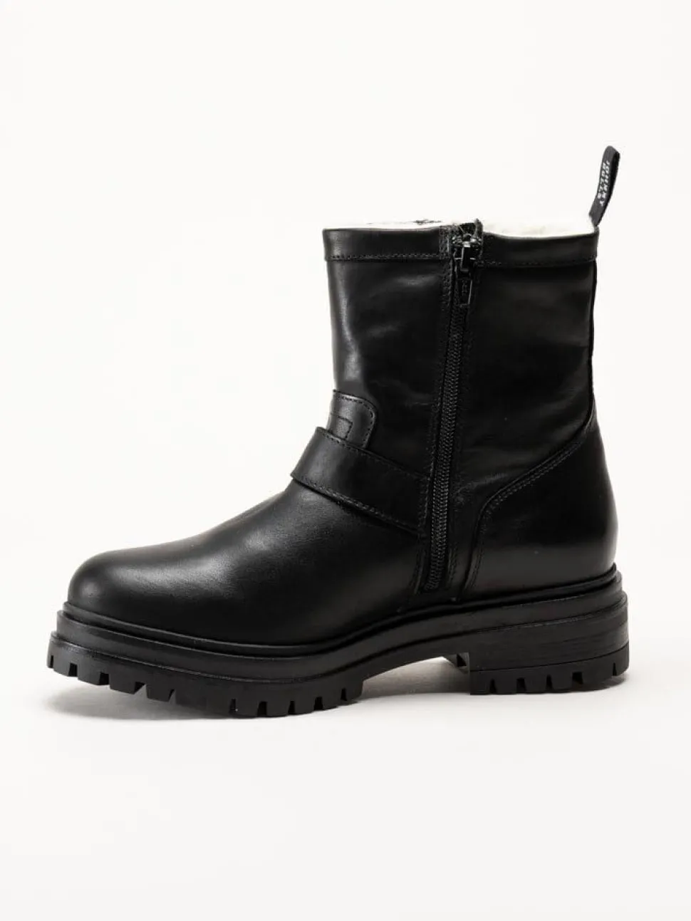 Johnny Bulls - Svarta ullfodrade boots i skinn