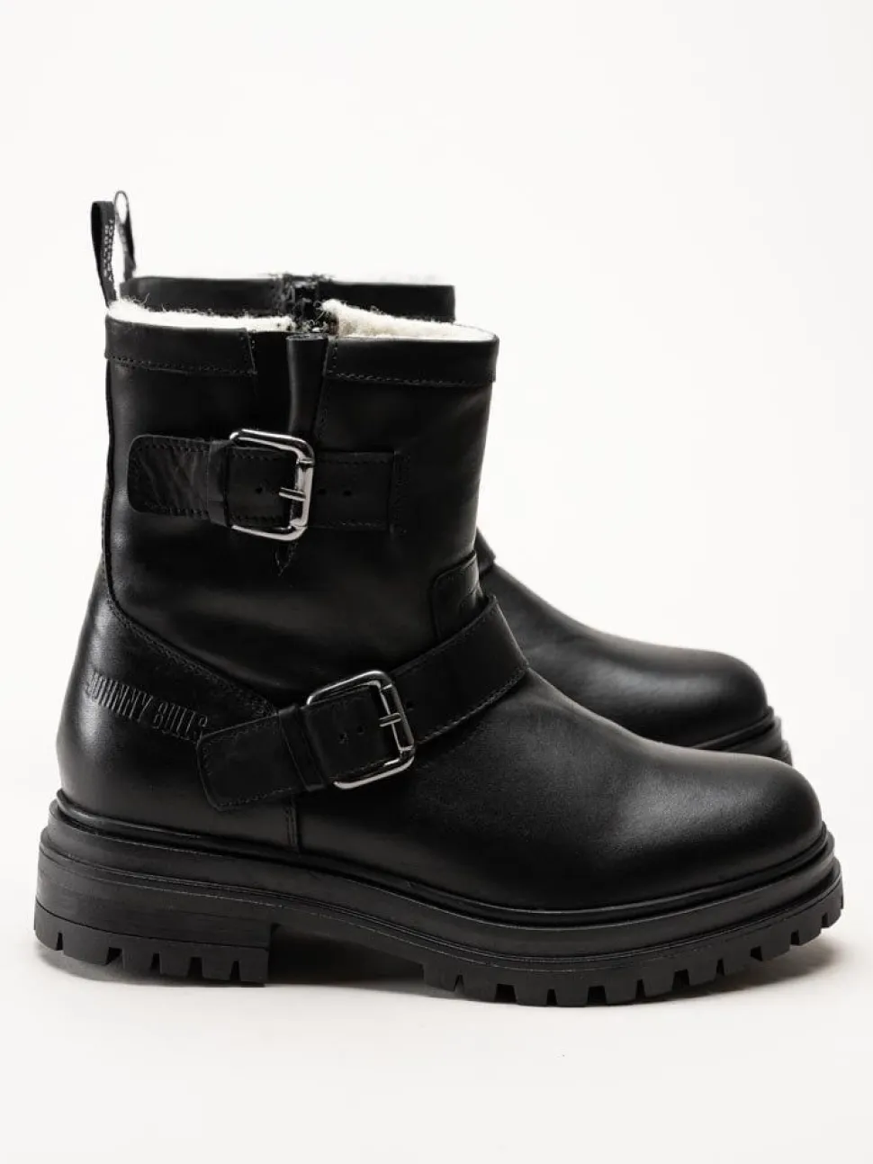 Johnny Bulls - Svarta ullfodrade boots i skinn