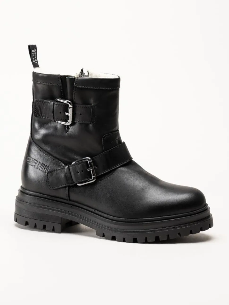 Johnny Bulls - Svarta ullfodrade boots i skinn