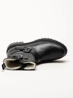 Johnny Bulls - Svarta ullfodrade boots i skinn