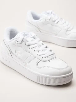 Lacoste - T-Clip Platform - Vita sneakers i skinn