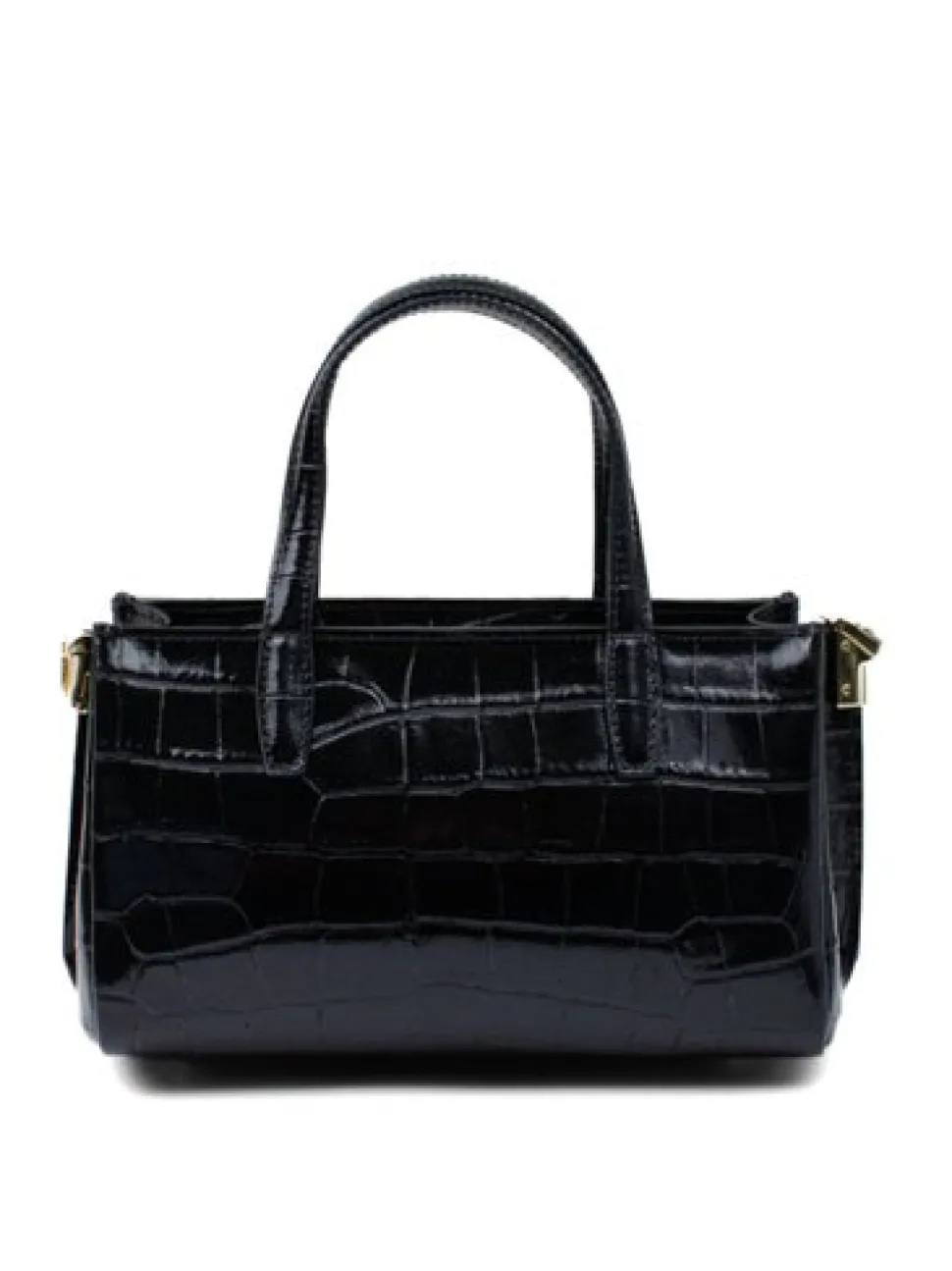 Latalia - Ancona bag croco - Brun blank väska med krokoprägling