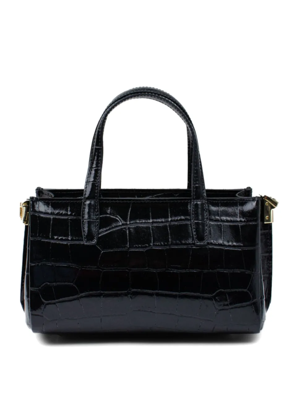 Latalia - Ancona bag croco - Brun blank väska med krokoprägling