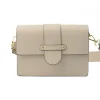 Latalia - Atri - Ljusbeige elegant axelväska boxmodell i skinn