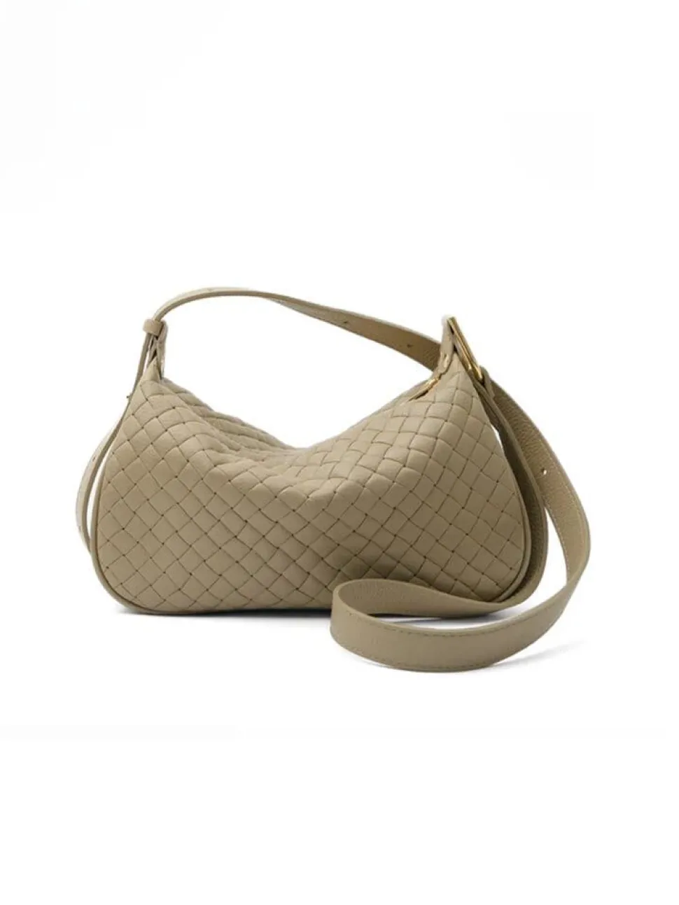 Latalia - Catania - Beige skinnväska med flätad effekt