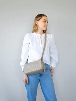 Latalia - Catania - Beige skinnväska med flätad effekt