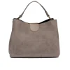 Latalia - Novara Suede - Grå-beige handväska mocka