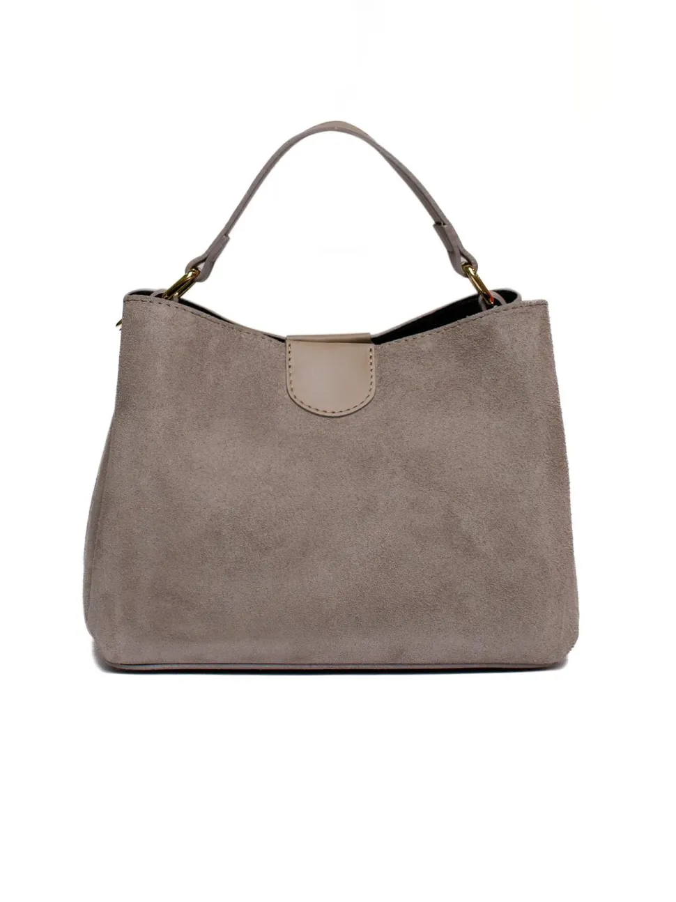 Latalia - Novara Suede - Grå-beige handväska mocka