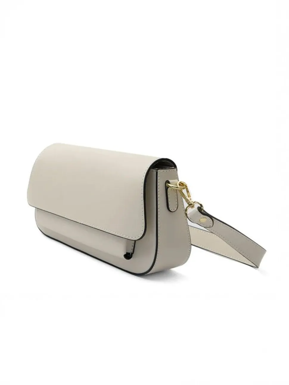 Latalia - Varese - Ljusbeige crossbody väska i skinn