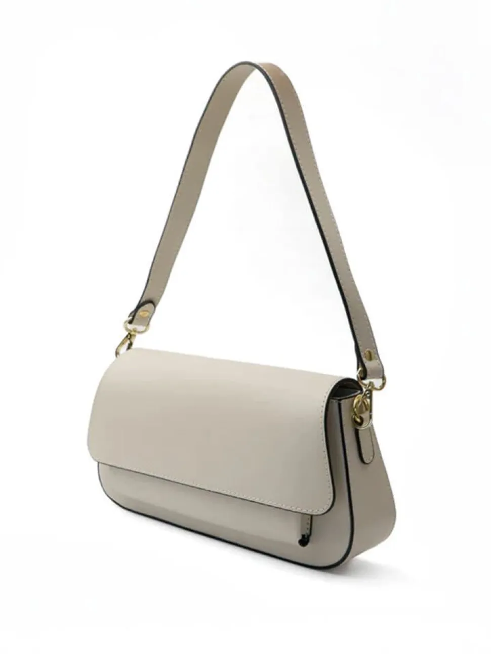 Latalia - Varese - Ljusbeige crossbody väska i skinn