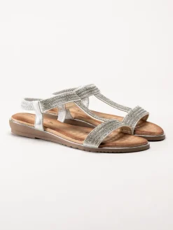 Lunar - 246ESTA - Silver strassandaler med T-sleif