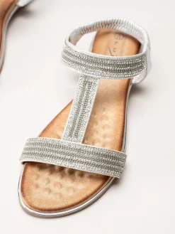 Lunar - 246ESTA - Silver strassandaler med T-sleif