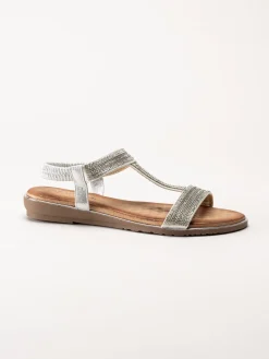 Lunar - 246ESTA - Silver strassandaler med T-sleif